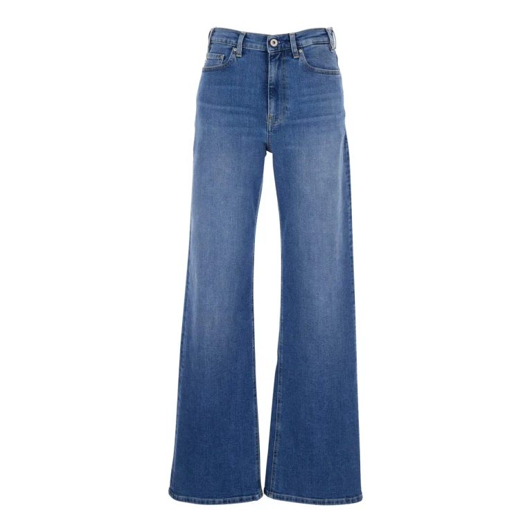 AG Jeans Blue Jeans With Belt Loops And Logo Patch On The Back In Denim For Women