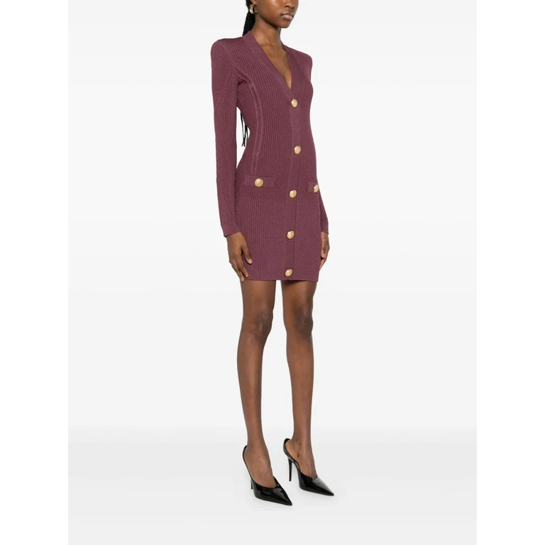 Balmain Dresses Purple Viscose Polyester - Women