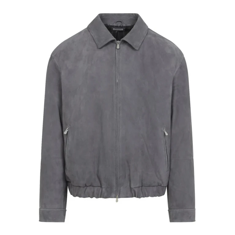 Brunello Cucinelli Blouson En Cuir - Gris