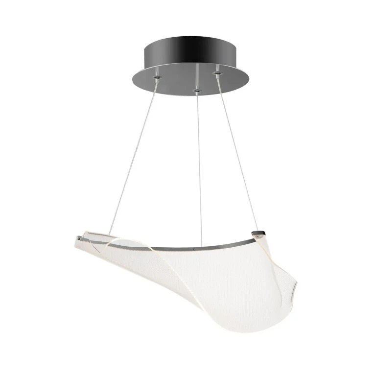 Brushed Gunmetal LED Pendant from the Rinkle Collection