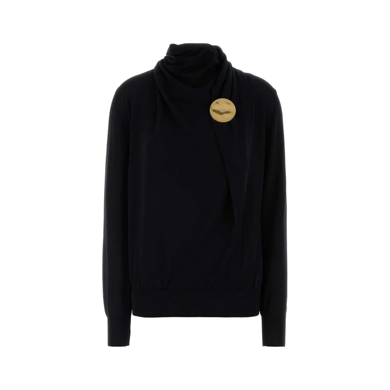Jil Sander Black Wool Sweater Lana Vergine Maglieria - Women