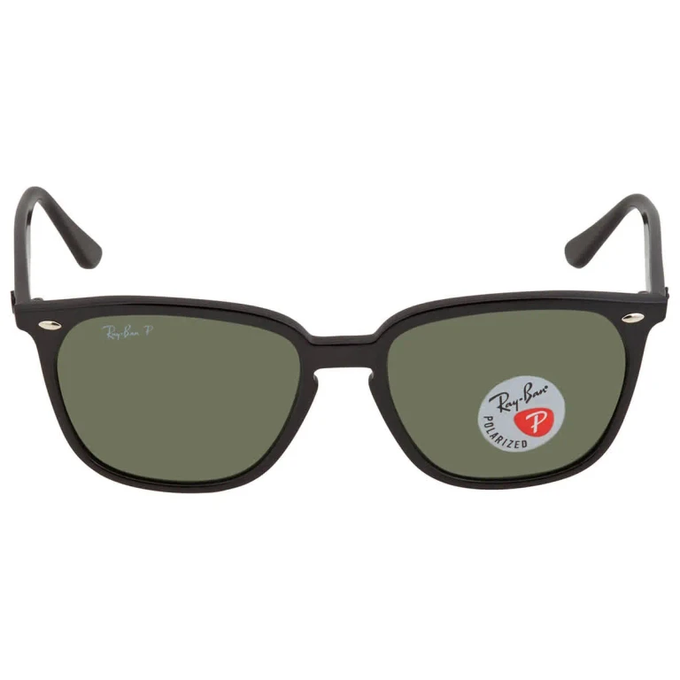 Ray Ban Polarized Dark Green Square Unisex Sunglasses RB4362 601/9A 55