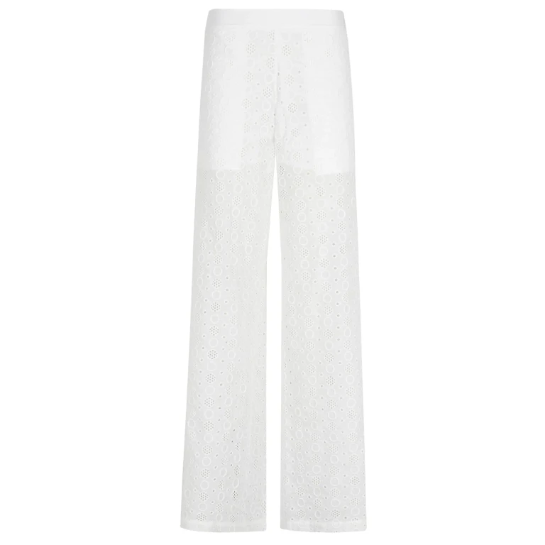 Pinko Brown recamo Pants With All-over Design For Women