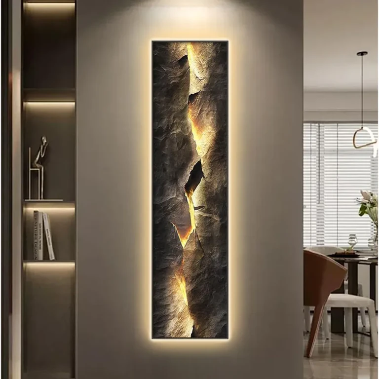 Modern Abstract LED Wall Art with Backlit Light Unique Textured Design for Living Room Home Decor