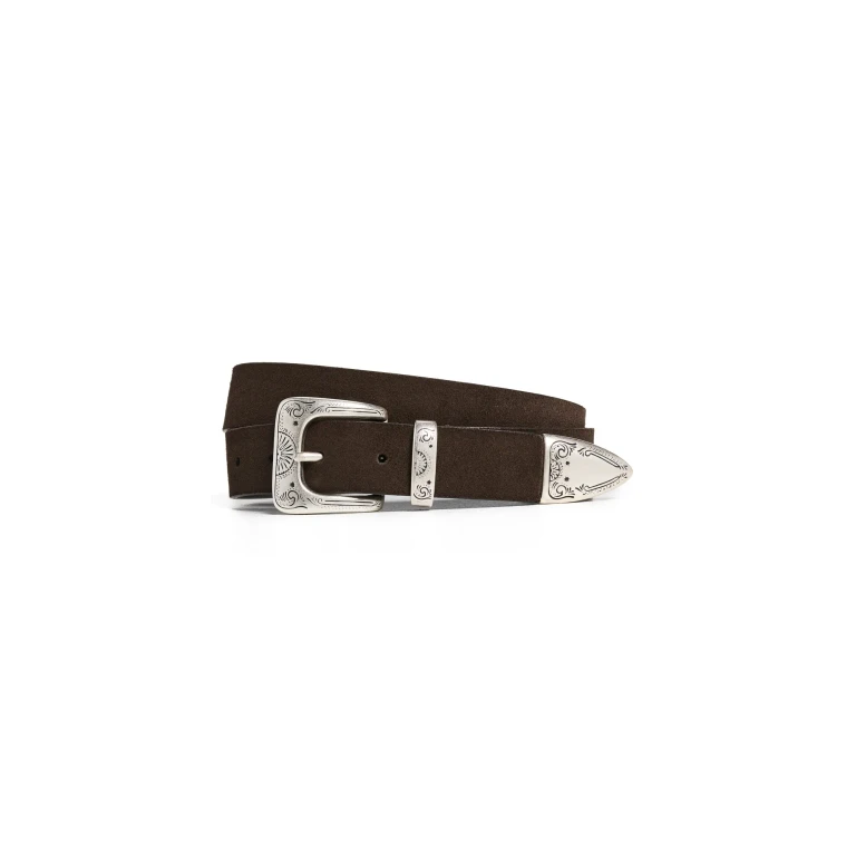Anderson's Narrow Casual Suede Belt Dark Brown 70