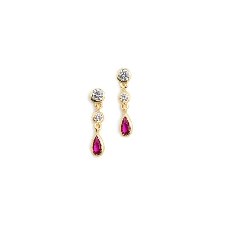 SHASHI Jenny Earrings Ruby One Size