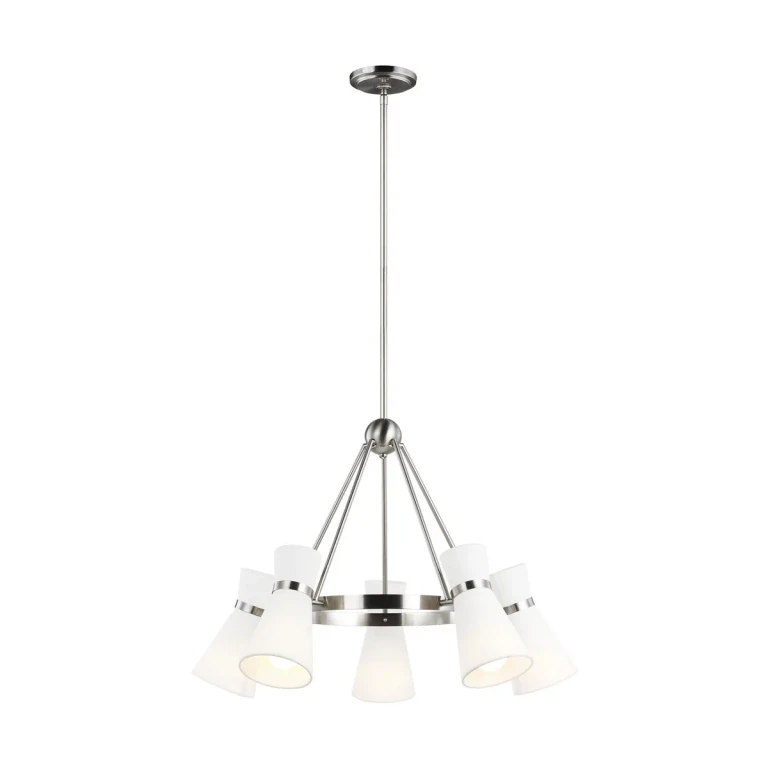 Brushed Nickel Five Light Chandelier from the Clark Collection