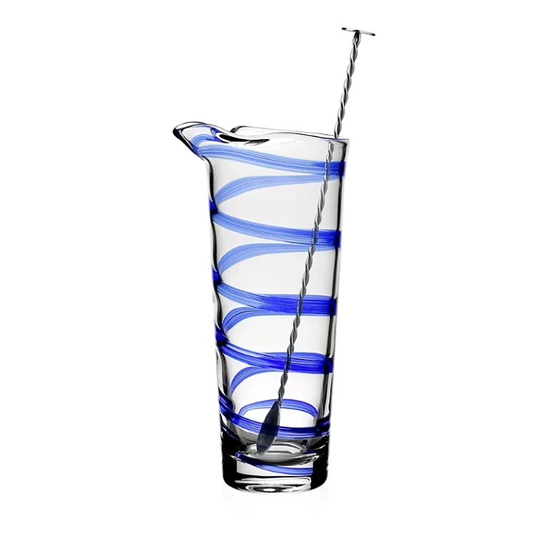 William Yeoward Crystal Bella Blue Cocktail Mixer and Spoon