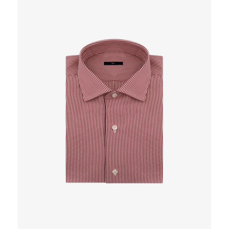 Larusmiani Brent Sartorial Cotton Shirt Red Hand Made - Men