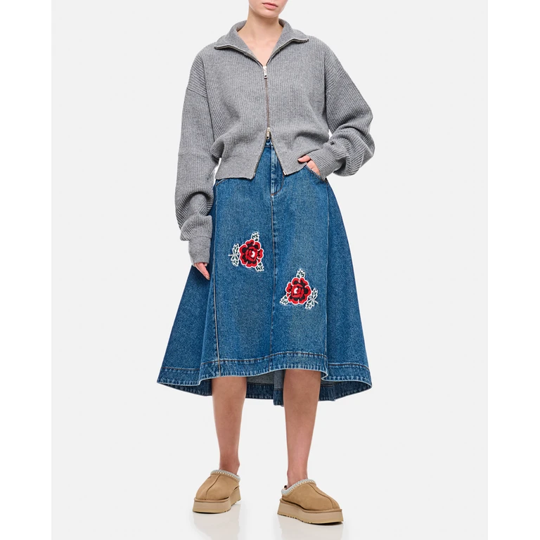 Molly Goddard Abi Denim Miid Skirt