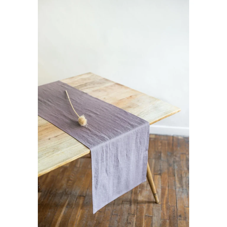 Linen table runner in Dusty Lavender