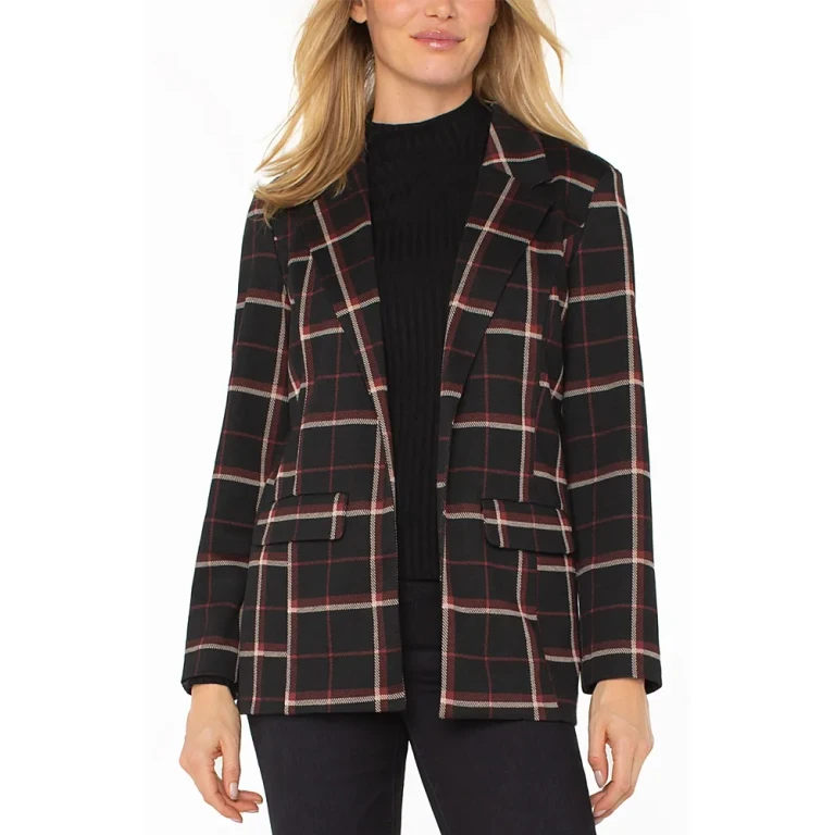 Liverpool Los Angeles Plaid Boyfriend Blazer