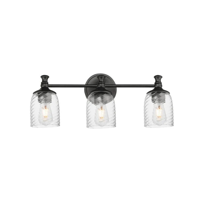 Black Three Light Bath Vanity from the Swirl Collection