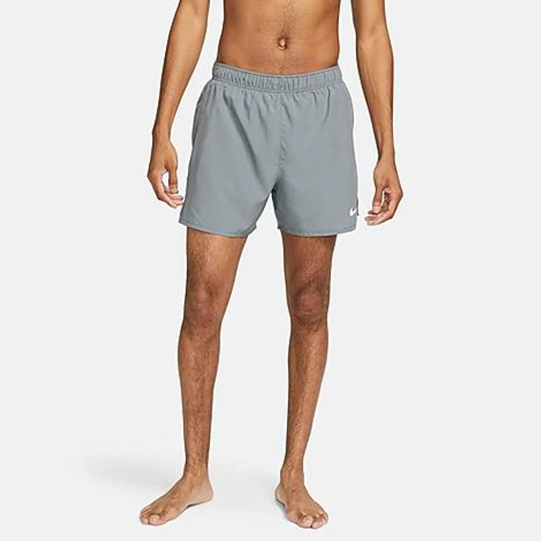Nike Men's Dri-FIT Challenger 5" Brief-Lined Training Shorts in Smoke Grey/Smoke Grey/Black Size: XS