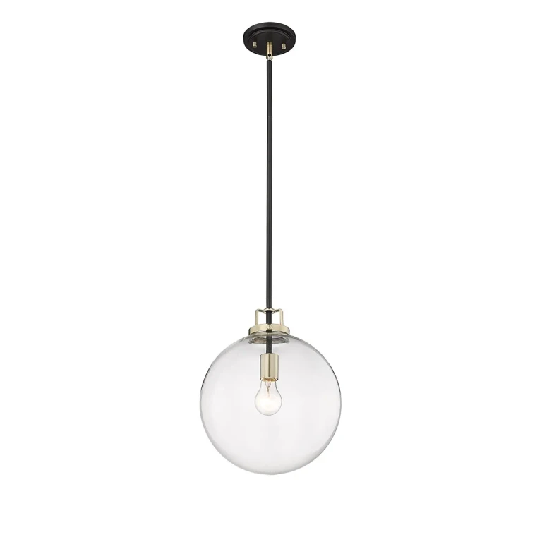 Matte Black Modern Gold One Light Pendant from the Mellrosa Collection
