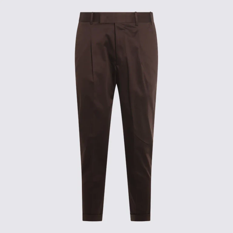 PT Torino Dark Brown Cotton Pants