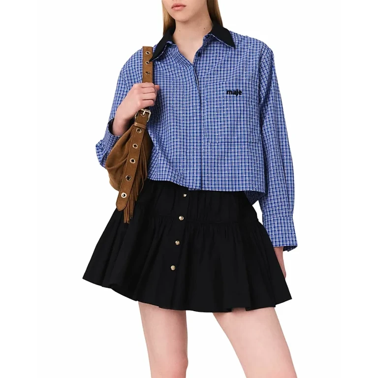 Maje Rhinestone Shirt, Removable Collar