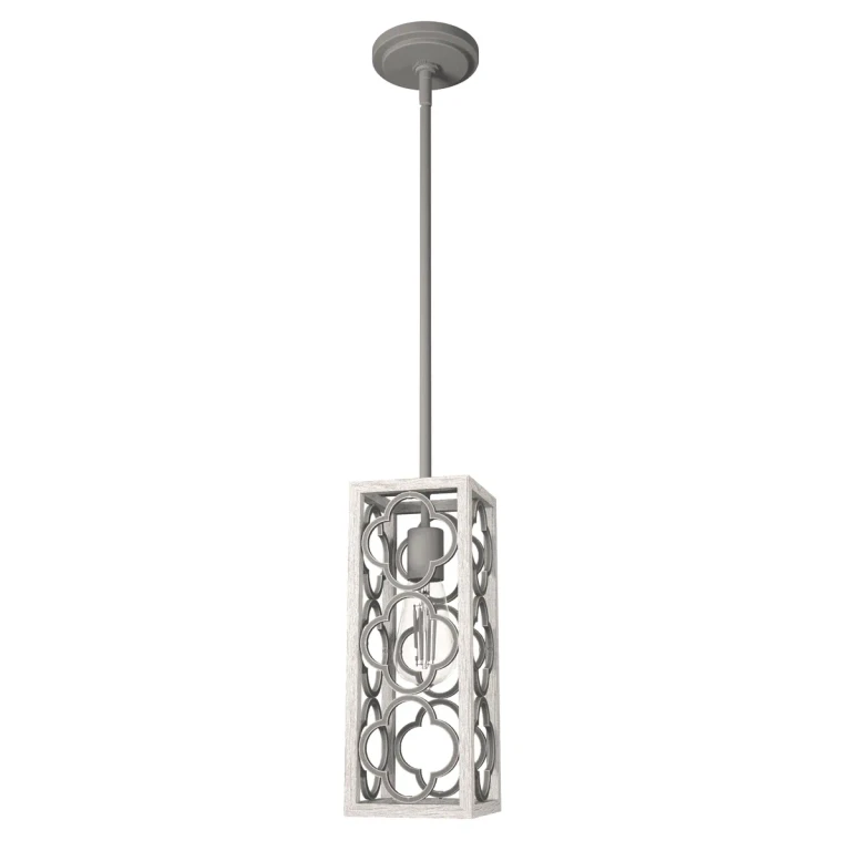 Hunter Gablecrest 1-Light Mini Pendant in Distressed White