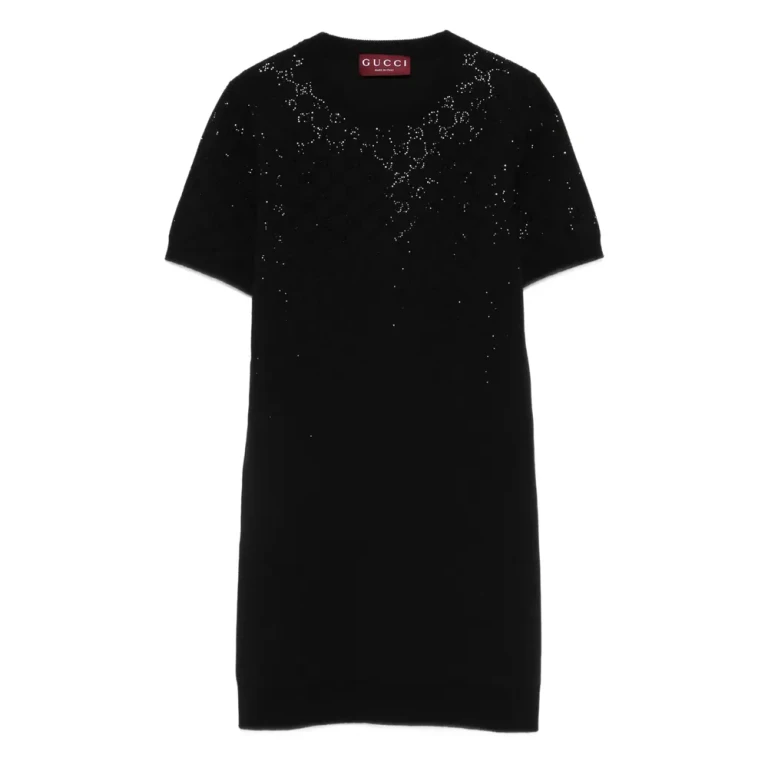 Abito Gucci in lana fine con cristalli GG