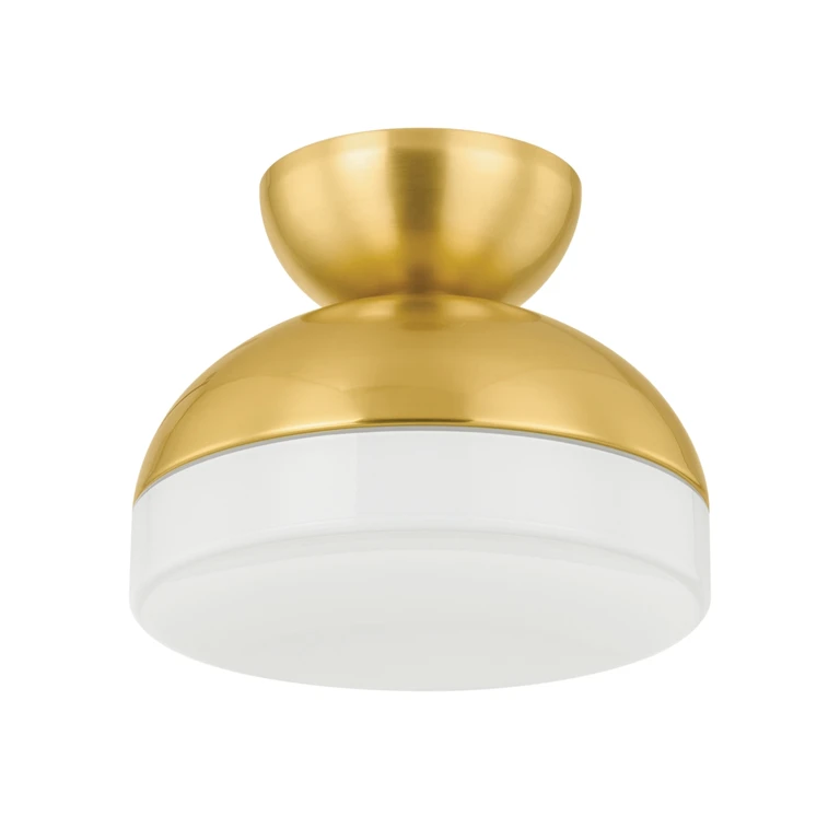 Aged Brass One Light Flush Mount from the Rue Collection