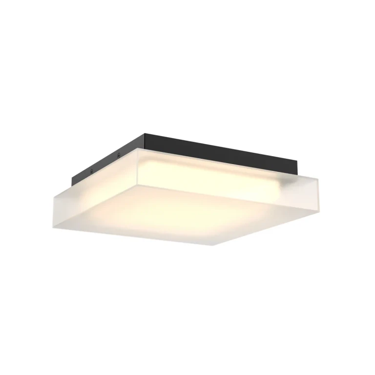 Black One Light Flush Mount