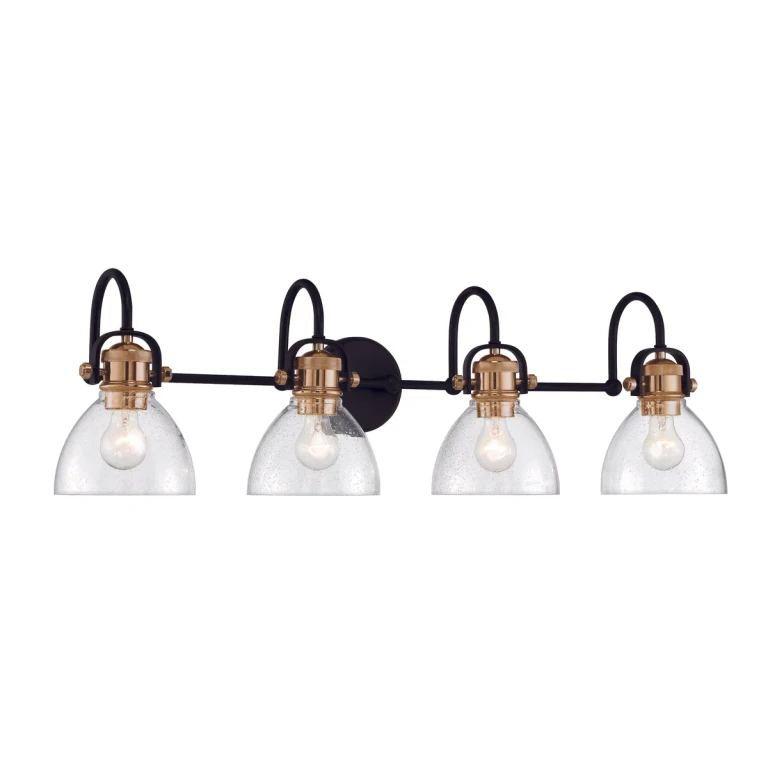 Monico 4-Light Bathroom Vanity Light in Painted Bronze with Natural Brush