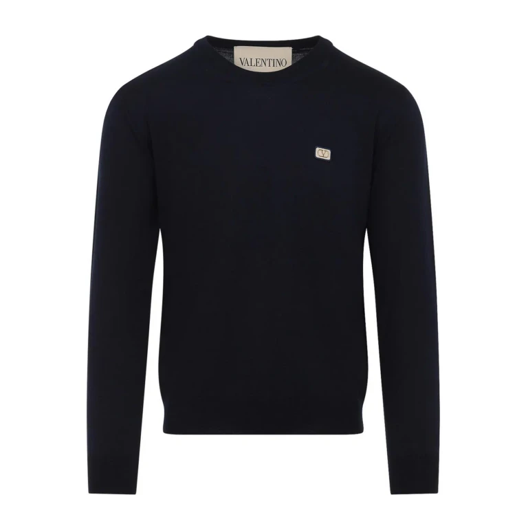Valentino Pull Col Rond - Bleu Foncé