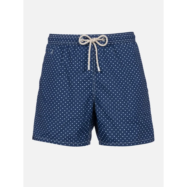 MC2 Saint Barth Lighting Micro Fantasy Blue Polka Dot Print Swim Shorts