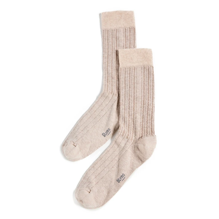 Stems Lola Cashmere Comfort Crew Socks Cream One Size