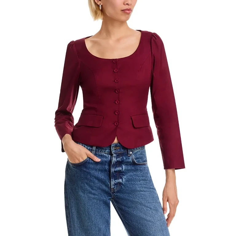 French Connection Inga Poplin Button Up Top