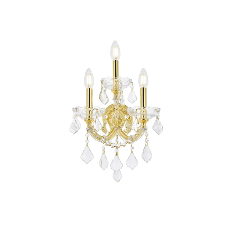 Gold Three Light Wall Sconce from the Maria Theresa Collection