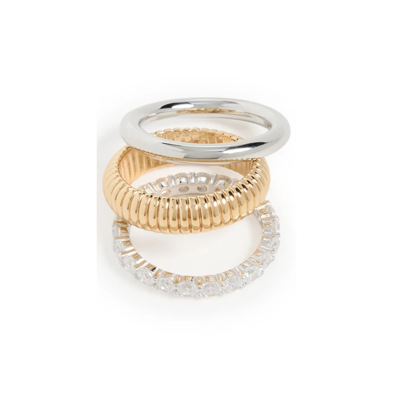 SHASHI Roux Ring Set Gold 6
