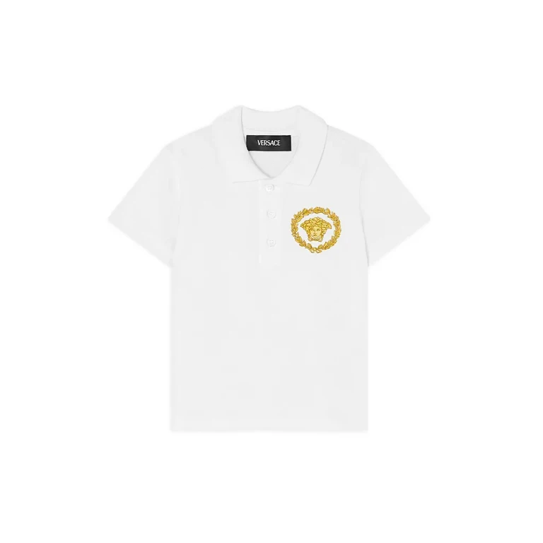 Versace Boys' Piquet Medusa Alloro Print Polo - Baby, Little Kid