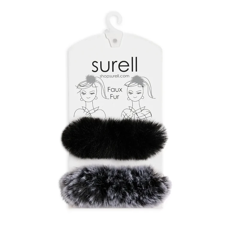 Faux Fur Scrunchies, Set of 2