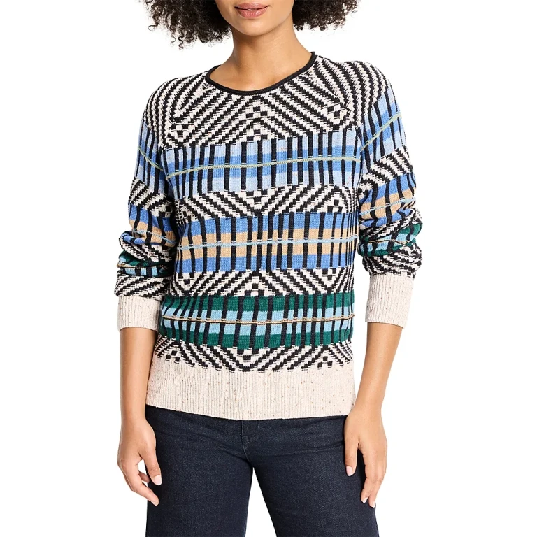 Nic+Zoe Graphic Stripe Sweater