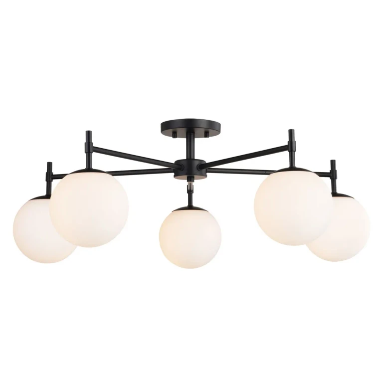 Matte Black Semi-Flush Mount from the Armitage Collection