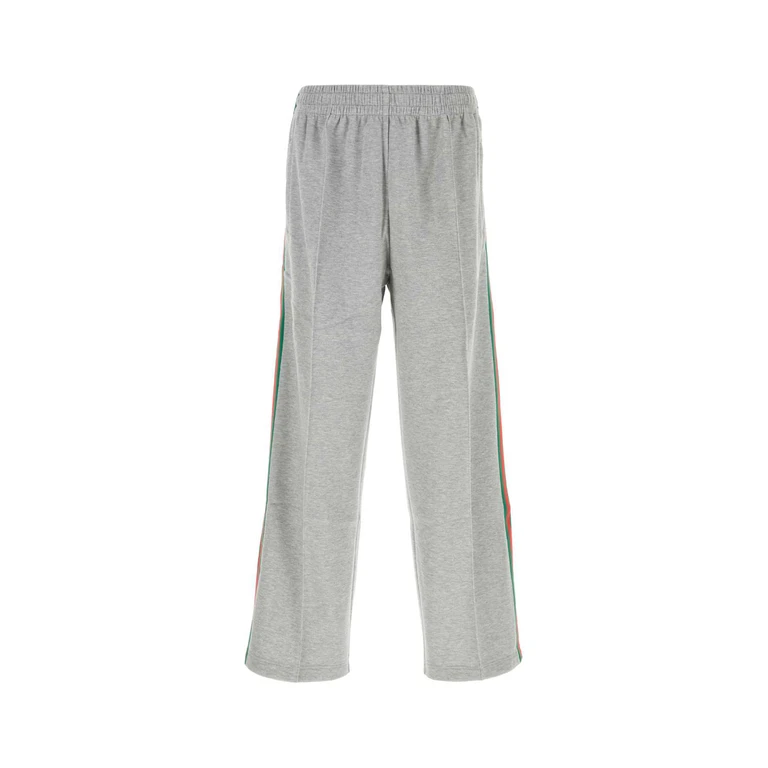 Gucci Grey Cotton Blend Joggers Lightgreymelmix Pantaloni - Men