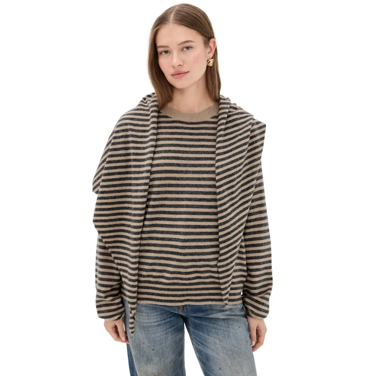 Lioness Olsen Knit Sweater Slate Stripe XXS