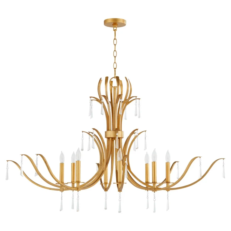 Gold Leaf Eight Light Chandelier from the Majesty Collection