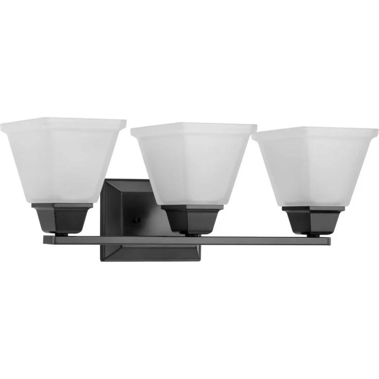 Matte Black Three Light Bath Vanity from the Clifton Heights Collection
