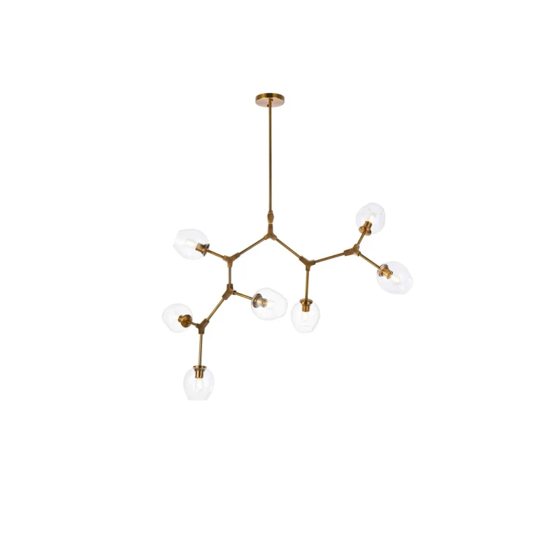 Brass Seven Light Chandelier from the Cavoli Collection
