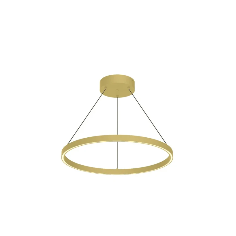 Brushed Gold LED Pendant from the Cerchio Collection