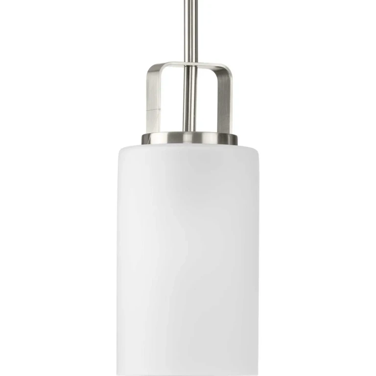Brushed Nickel One Light Mini Pendant from the League Collection