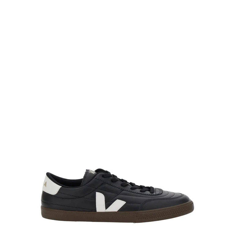 Veja panenka Black Sneaker With Logo On The Side And Contrasting Heel In Leather Unisex