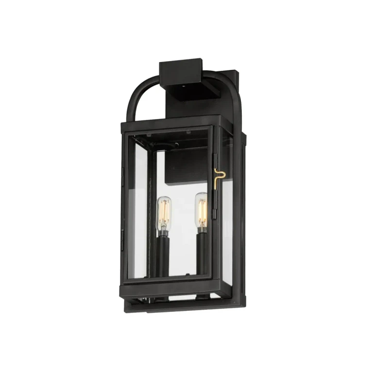 Black Two Light Outdoor Wall Sconce from the Bonham Collection