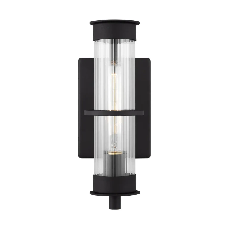 Black One Light Outdoor Wall Lantern from the Alcona Collection
