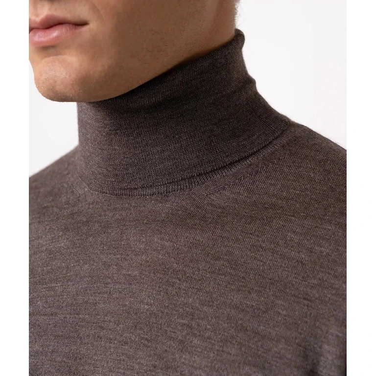 Larusmiani Turtleneck Cashmire And Silk Sweater Salisburgo Blue High Turtle Neck - Men