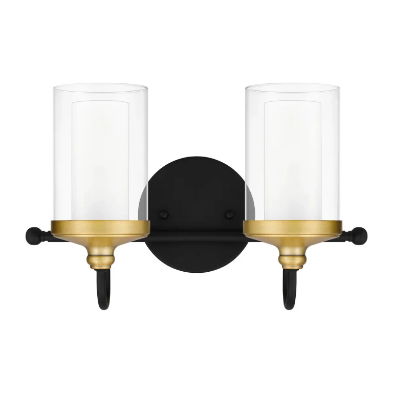 Rowland 2-Light Bathroom Vanity Light in Matte Black