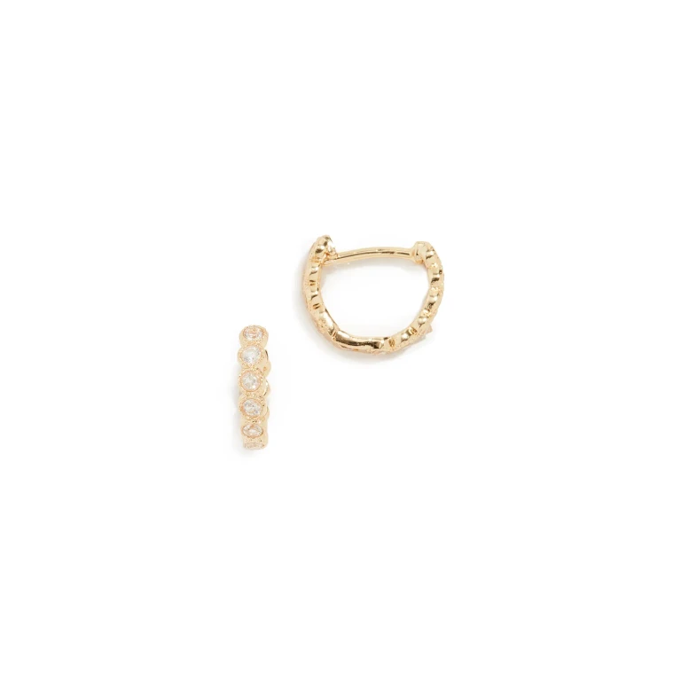 Gorjana Madison Huggie Earrings Yellow Gold One Size