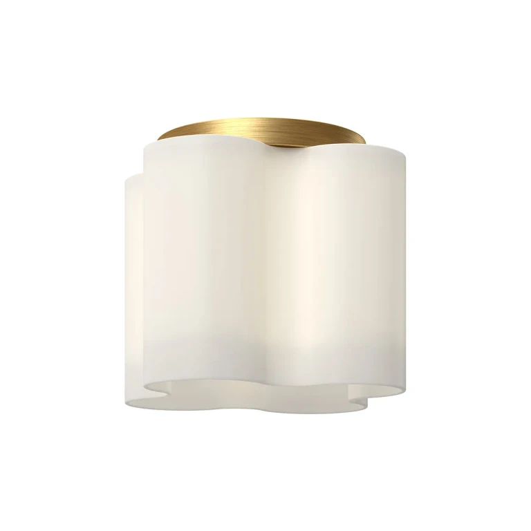 Brushed Gold Opal Glass LED Flush Mount from the Clover Collection